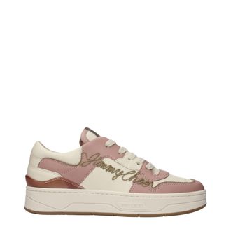 Jimmy Choo London Pink Leather Low Top Womens Sneakers