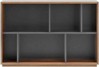 HERDASA Estanter&iacute;a 2 Alturas Modelo 547 Acabado Nogal Claro/grafito. 80cm(alto), 119cm(ancho), 32cm(fondo)