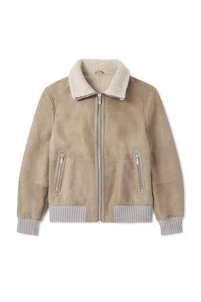 Brunello Cucinelli Cashmere-Trimmed Shearling Jacket