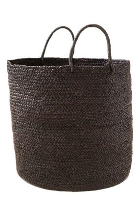 Indego Africa Large Braided Raffia Basket - Black at Nordstrom