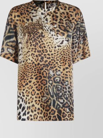 Roberto Cavalli animal print keyhole back relaxed fit top