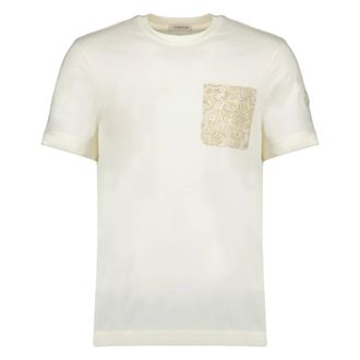 Moncler Paisley Print Cotton T-Shirt - male - Moncler - T-Shirts - Beige - S - Tops