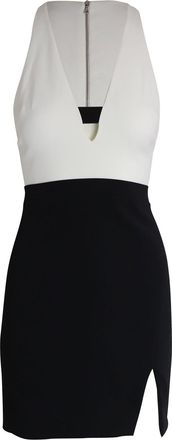 DAVID KOMA Sleeveless Mini Dress in Black and White Acetate