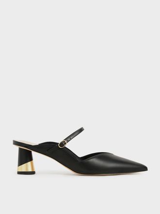 Charles & Keith Cammie Metallic Sculptural Heel Mules