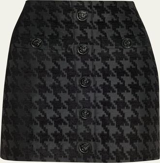 L'agence Mireya Houndstooth Jacquard Mini Skirt