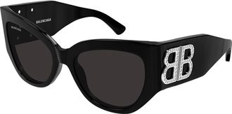 Balenciaga BB0322S 007 Womens Sunglasses Black Size 55