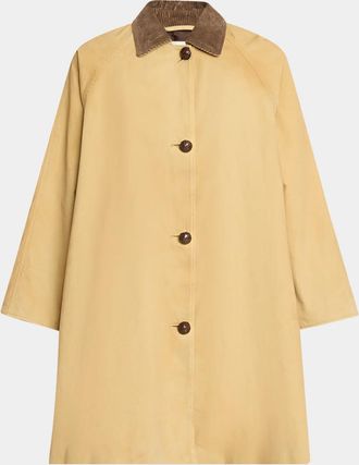 The Row Ina Corduroy Collar Single-Breasted Car Coat