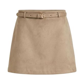 Guess Su&egrave;de minirok - Dames - Rokken - Beige - Maat: S Su&egrave;de