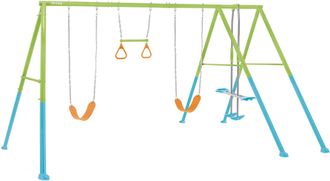 Intex Doble Columpio Jard&iacute;n Ni&ntilde;os Verde Acero