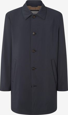 Corneliani Blue technical fabric trench coat
