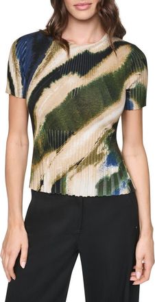 DKNY Print Mixed Rib Sweater in Brushed Riverside at Nordstrom, Size X-Large