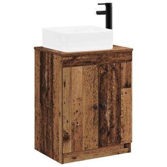 vidaXL Juego De Muebles De Ba&ntilde;o Madera Envejecida Madera De Ingenier&iacute;a Vidaxl