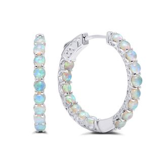 MAX + STONE Sterling Silver Inside Out Gemstone Vault Lock Earring