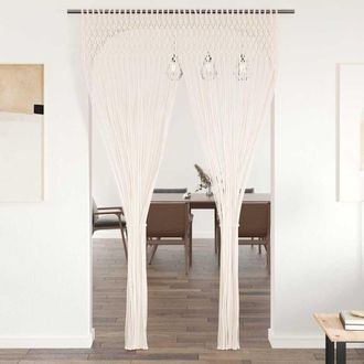 vidaXL Cortina De Macram&eacute; Algod&oacute;n 140x240 Cm Vidaxl