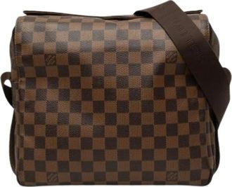 Louis Vuitton Pre-owned Naviglio Cross Body Bag - Dames - Vintage Schoudertas - Bruin - ONE Size - Leer - Vintage
