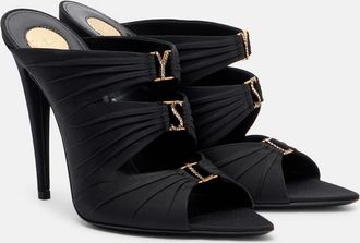 Saint Laurent Emilie 110 cr&ecirc;pe satin mules