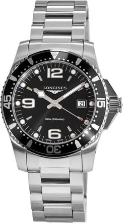 Longines HydroConquest Quartz 41mm Black Dial Stainless Steel Mens Watch L3.740.4.56.6