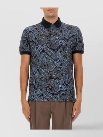 Etro paisley print cotton polo shirt