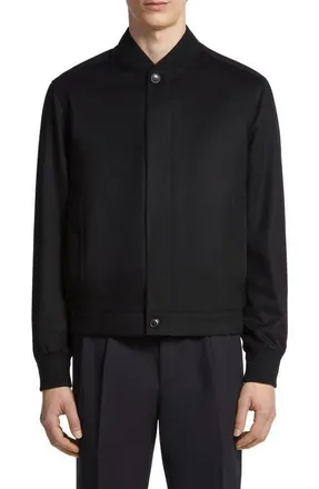 Ermenegildo Zegna Water Repellent Elements Oasi Cashmere Bomber Jacket in Black at Nordstrom, Size 36 Us