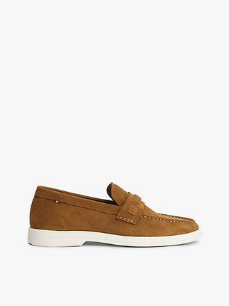Tommy Hilfiger Flag Plaque Suede Loafers