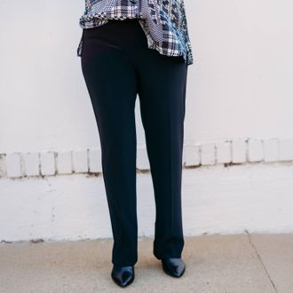 Multiples Womens Slim-Sation Relaxed Leg Pant In Intgry