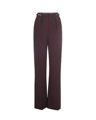 Elisabetta Franchi Cr&ecirc;pe Pants With Jewel Detail - Merlot