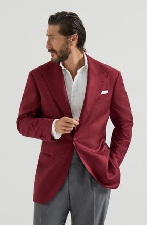 Brunello Cucinelli Tuxedo jacket in Cherry at Nordstrom, Size 44 It