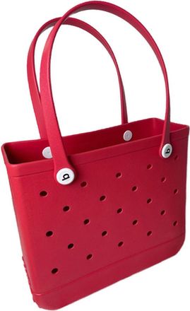 Generic EVA Beach Bag Lightweight Durable with Ventilation Holes for Sand Drainage Large Capacity for Poolside Use and Outdoor Activities (Red, 14.17 &times; 5.12 &times;
