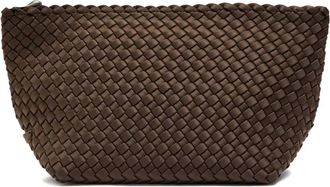 Naghedi Trousse make up con motivo intrecciato - Marrone