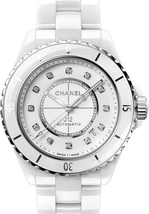 Chanel Donna - H5704 - Chanel J12 Quartz 33 Mm - Witte wijzerplaat + Diamanten - Dames - Horloges - Grijs - ONE Size - Accessoires