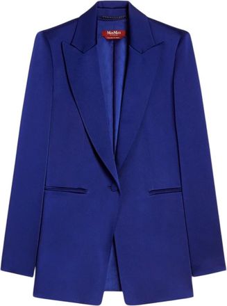 Max Mara Jassen, Dames, Blauw, M, Stijlvolle Blazer voor Dames