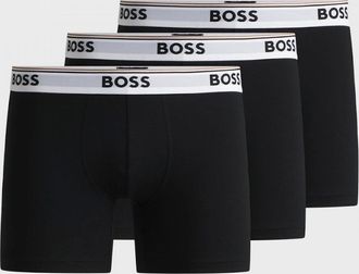 HUGO BOSS Mens BOSS Orange Power Three Pack Mens Stretch Cotton Boxer Briefs With Logos NOS - Open Miscellaneous 994 - Black - Size: 35/34/32