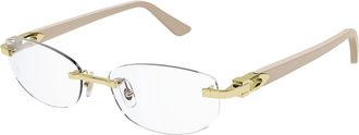 Cartier C Decor Demo Rectangular Ladies Eyeglasses CT0318O 004 52