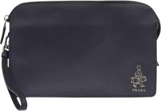 Prada Pre-owned Clutches, female, Blue, Size: ONE SIZE Pre-owned Business Bag