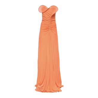 Genny Gowns, female, Orange, Size: S Dress Jersey Crepe Ond&eacute;