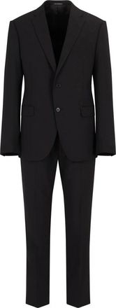 Emporio Armani Jurken Zwart - Heren - Business pakken - Zwart - M - Tweed - Kostuums