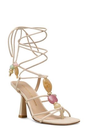 Stuart Weitzman Majorca Wrap Sandal 85 in Linen at Nordstrom, Size 8.5