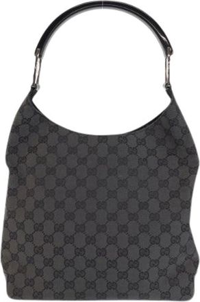 Gucci Pre-owned Shoulder Bags, female, Black, Size: ONE SIZE Pre-owned GG Canvas Shoulder Bag