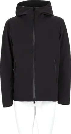 Woolrich Black Minimalist Hooded Wool-Blend Bomber Jacket