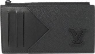 Louis Vuitton Black Leather Coin Purse/Coin Case (Pre-Owned)