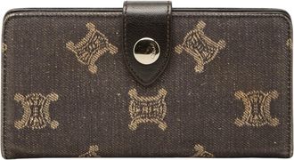 Celine Gray Denim Leather Long Wallet (Bi-Fold) (Pre-Owned)
