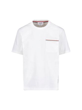 Thom Browne White Classic Crew Neck Cotton T-Shirt
