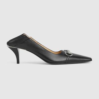 Gucci Womens Vittoria Pump, Black, Leather