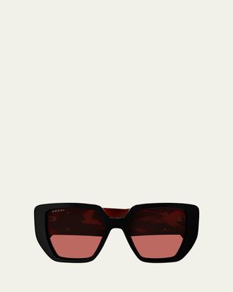 Gucci GG Recycled Acetate Butterfly Sunglasses