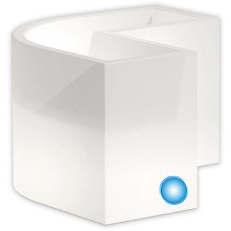 Monacis Monacis - Jardinera De Resina Luminosa Lampara Rectangular 80x80x35x72x72x27 Cm Mod. Flowerpot Angular Led Luz Azul