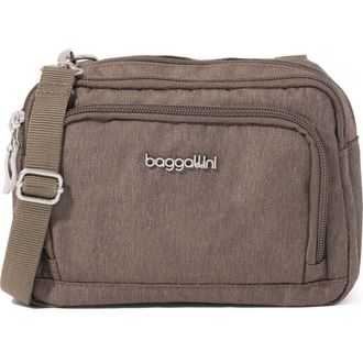 Baggallini Trifecta RFID Wallet Crossbody Bag in Dark Umber Heritage at Nordstrom