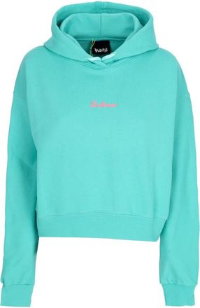 Disclaimer Katoenen Hoodie met Oversize Logo - Dames - Hoodies - Groen - XS - Katoen - Hoodies & sweatvesten