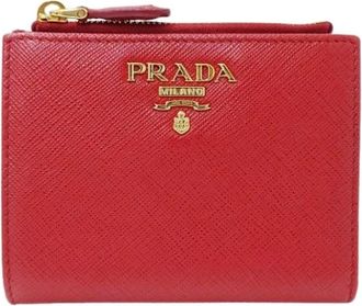 Prada Pre-owned Wallet (bi-fold) - Dames - Vintage Accessoires - Rood - ONE Size - Leer - Vintage