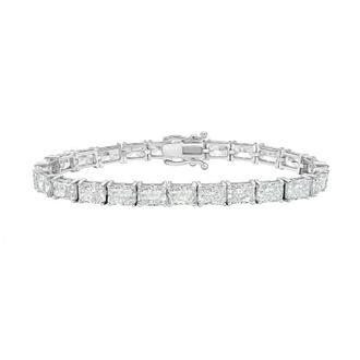 Diana M. Jewels 14kt White Gold 21.00cts Lab Grown East-West Radiant Diamond Tennis Bracelet