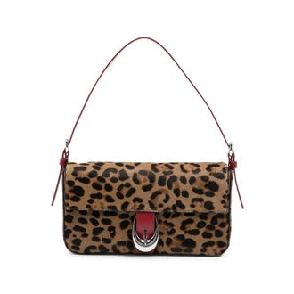 Staud Leopard-pattern Leather Shoulder Bag